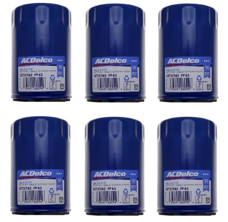 Genuine GM ACDelco Engine Oil Filters PF63 12707246 OE Set Of 6 Replacement