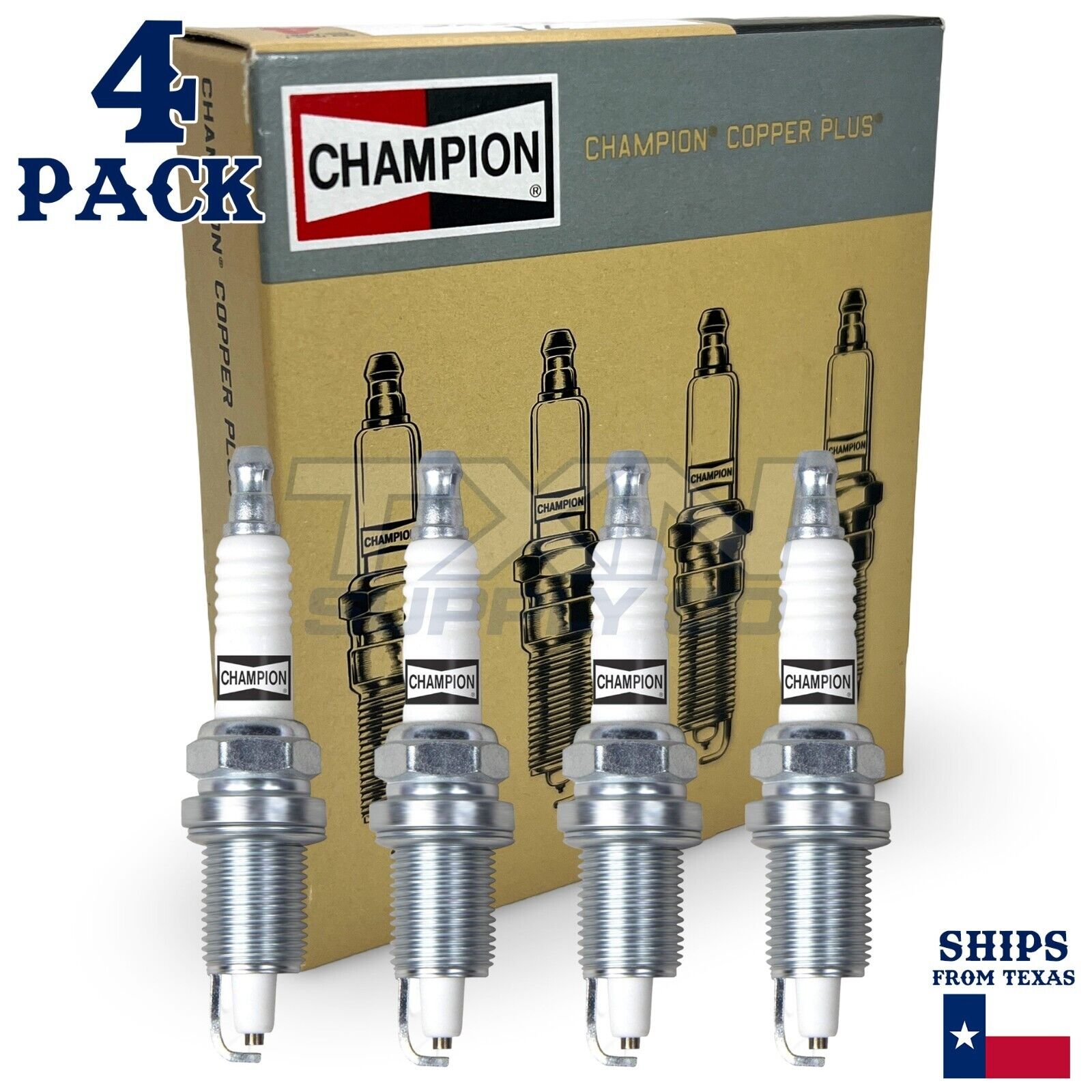 4 Pack Champion Copper Plus Spark Plugs for 2009-2011 Chevrolet Aveo5 1.6L L4
