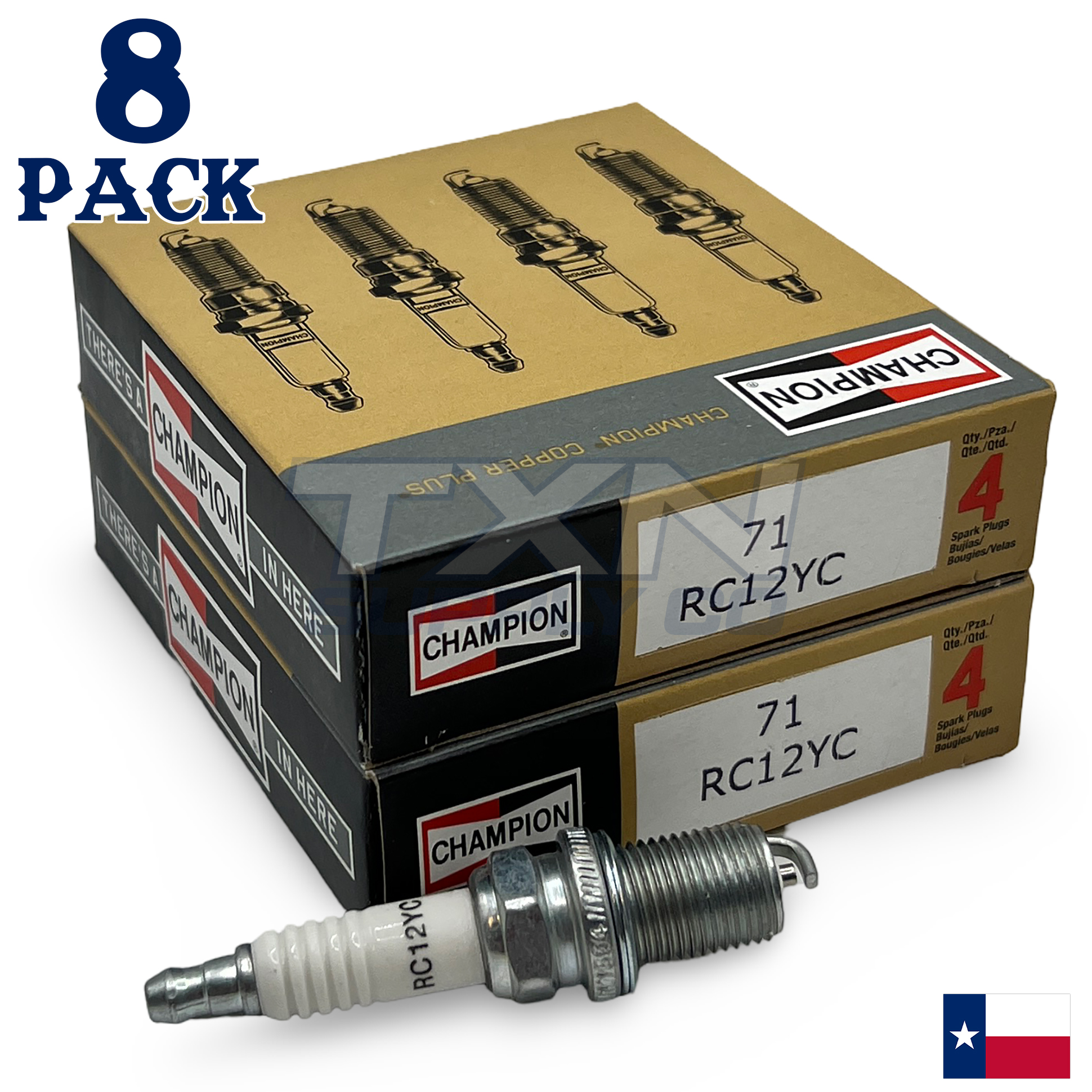 Champion 71 Copper Spark Plug 71S 71G RC12YC - 8 Pack
