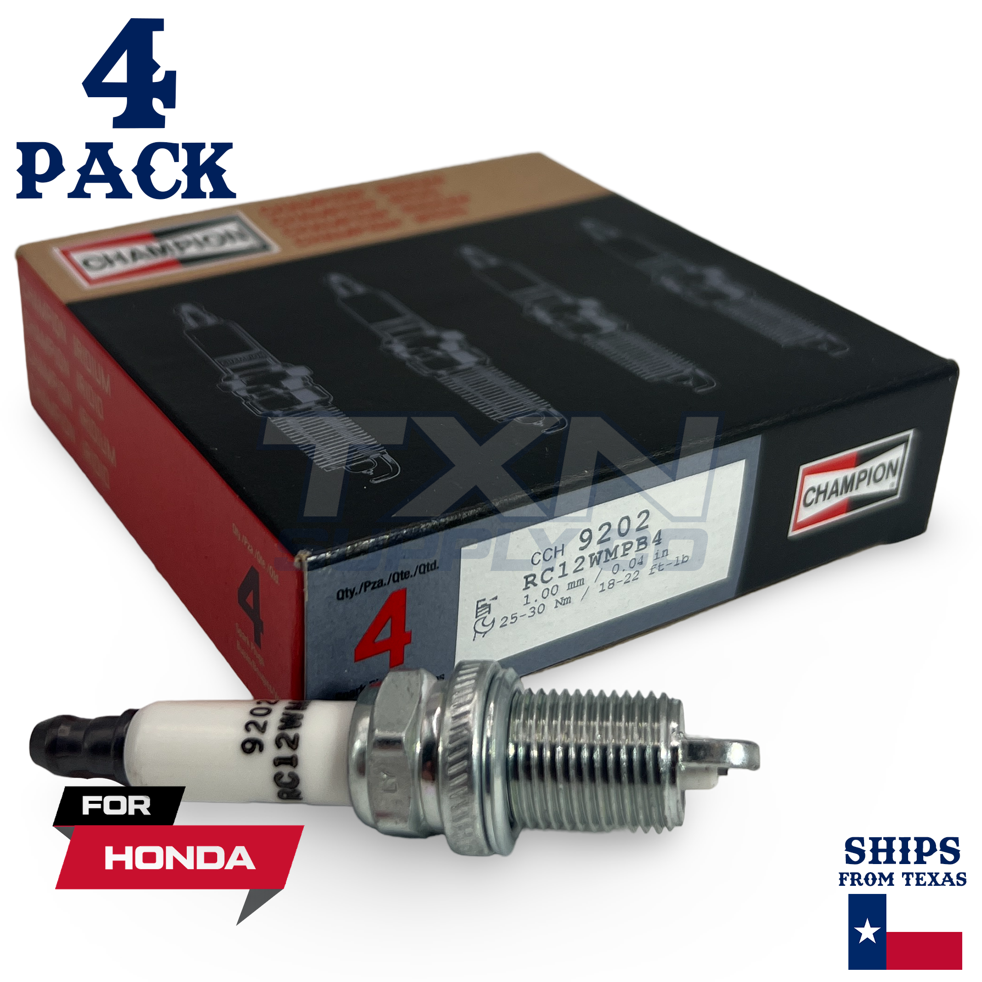 4 Pack Champion Iridium Spark Plugs for 1990-2002 Honda Accord 2.2L 2.3L L4