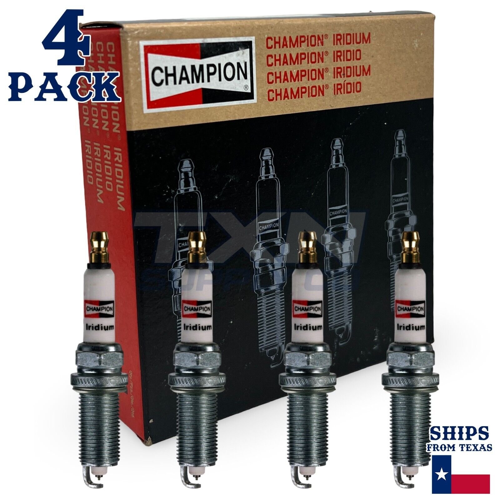 4 Pack Champion Iridium Spark Plugs for 1995-1997 Nissan Pickup 2.4L L4