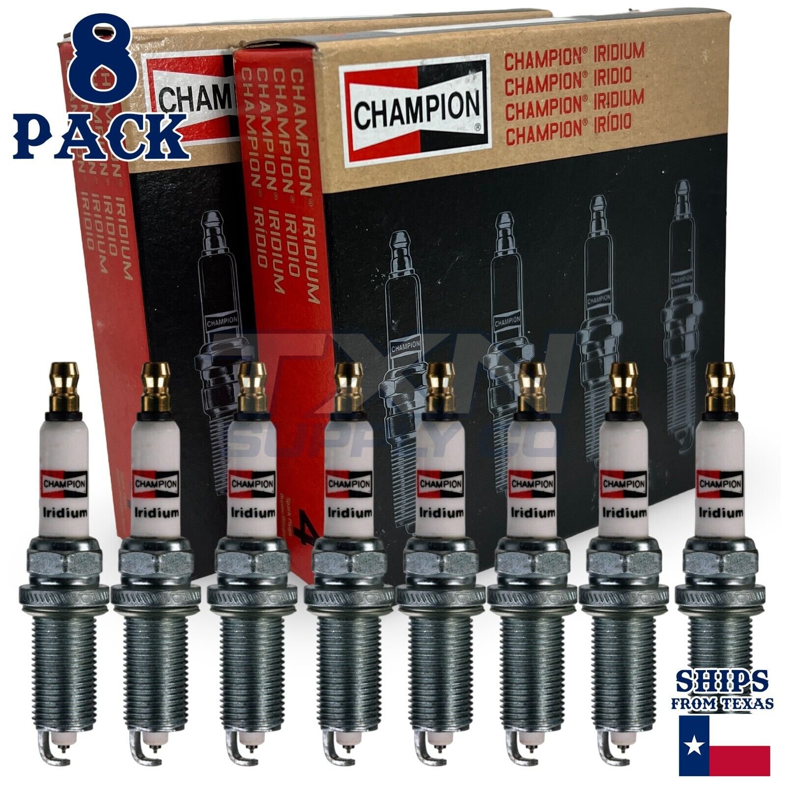 8 Pack Spark Plugs Champion Iridium For 1999-2000 GMC B7 V8-7.4L