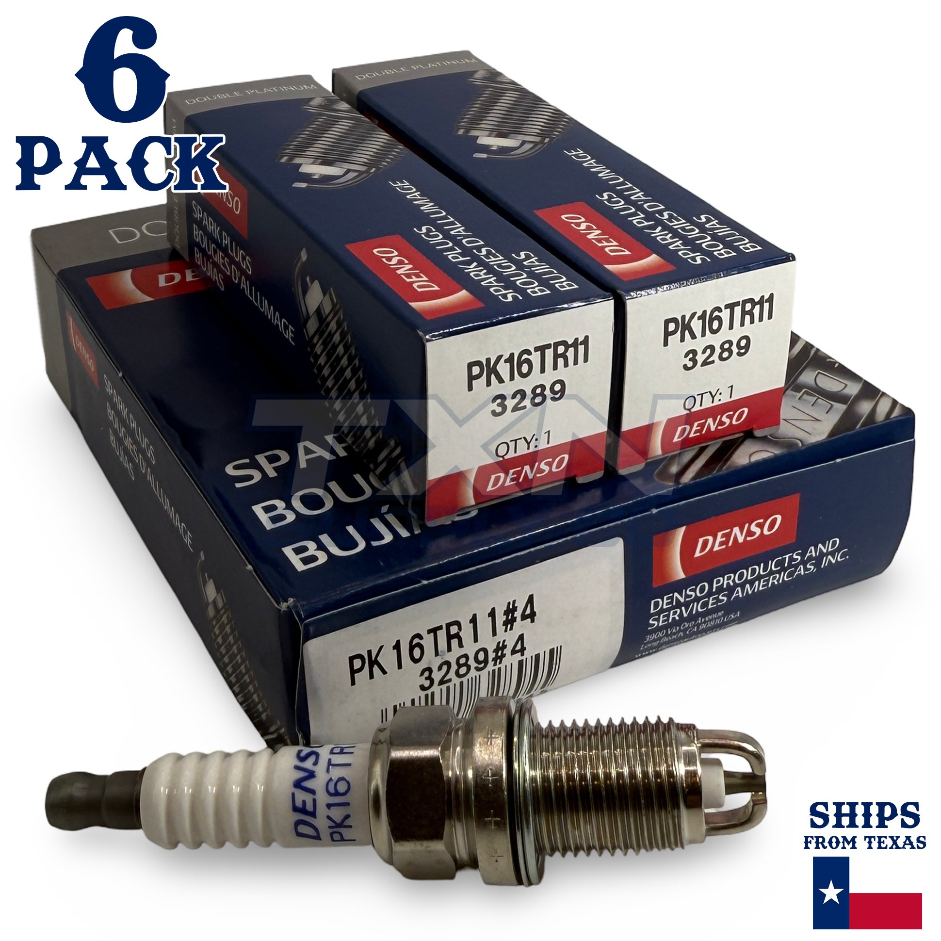 6 Pack Denso 3289 Double Platinum Spark PlugsÂ PK16TR11