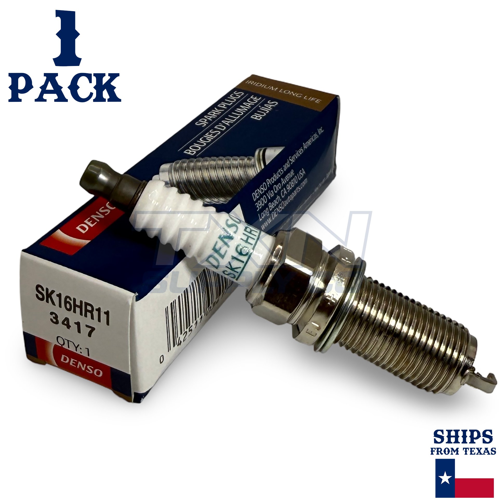 1 Pack Denso 3417 Iridium Long Life Spark PlugÂ SK16HR11