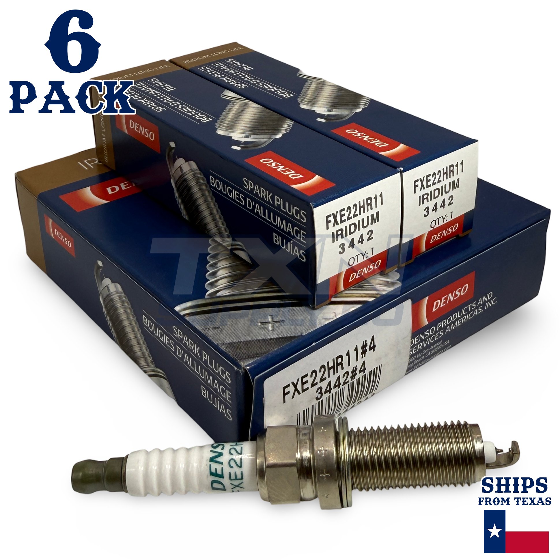 6 Pack Denso 3442 Iridium Long Life Spark PlugsÂ FXE22HR11