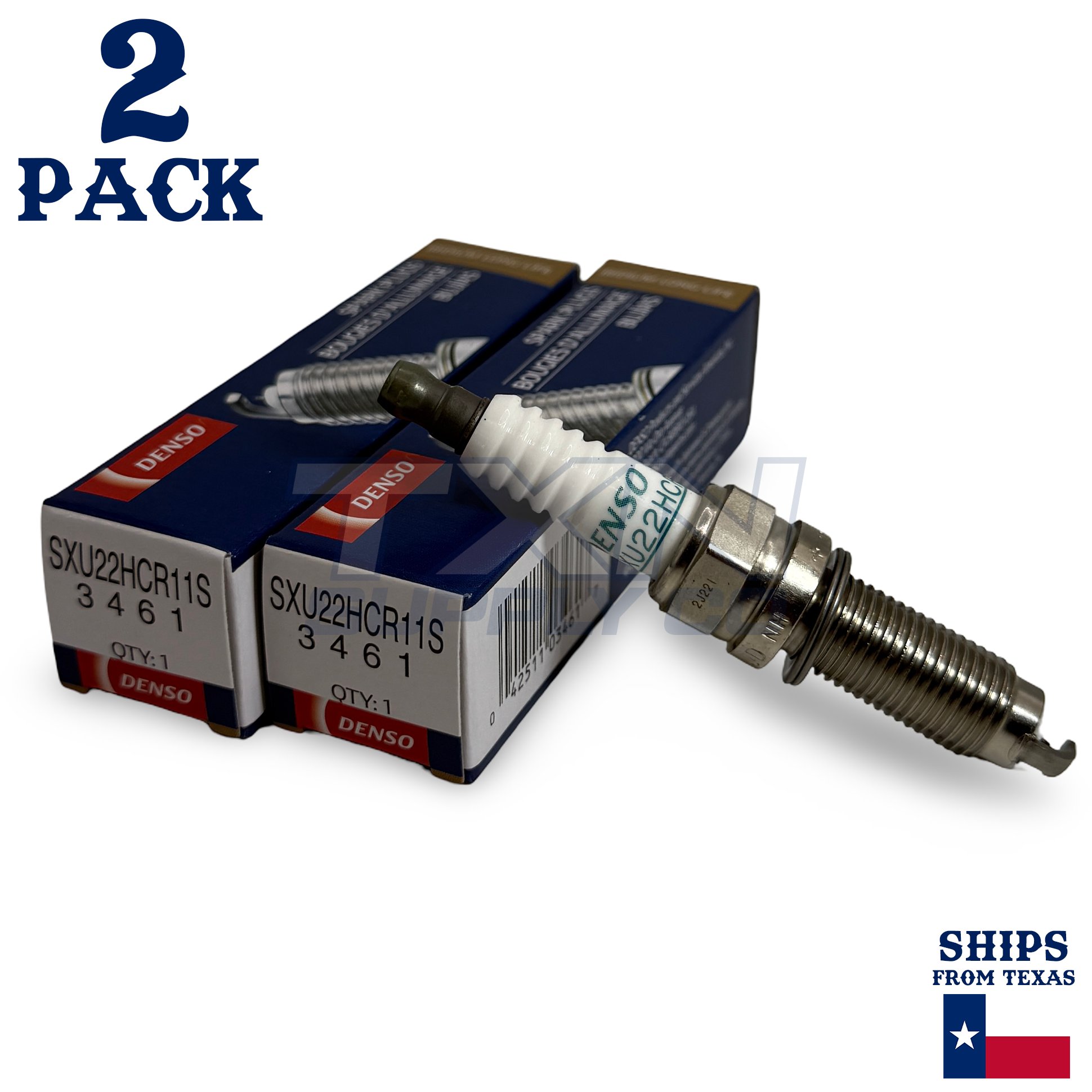 2 Pack Denso 3461 Iridium Long Life Spark PlugsÂ SXU22HCR11S