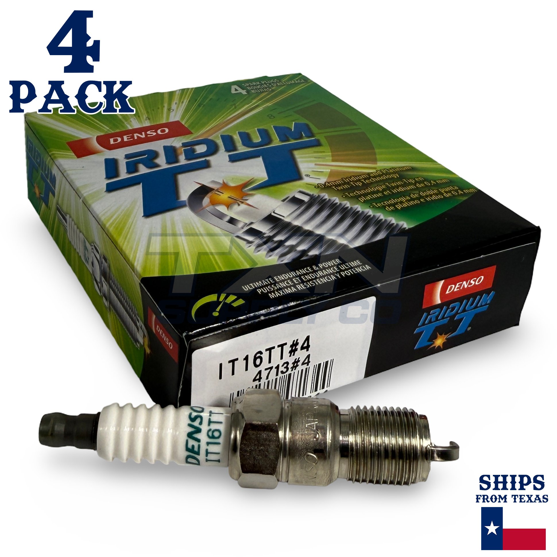 4 Pack Denso 4713 Iridium TT Spark PlugsÂ IT16TT