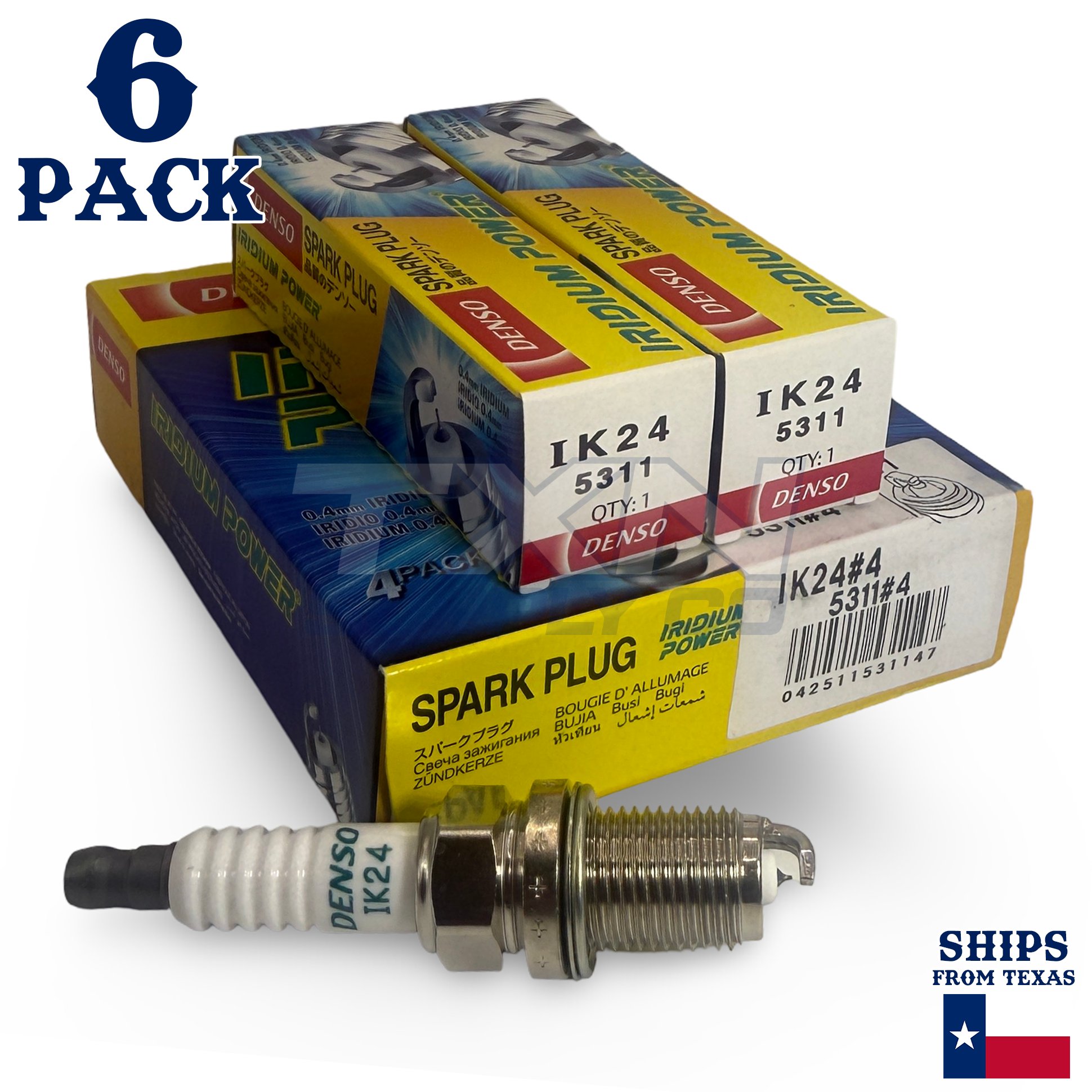 6 Pack Denso 5311 Iridium Power Spark PlugsÂ IK24