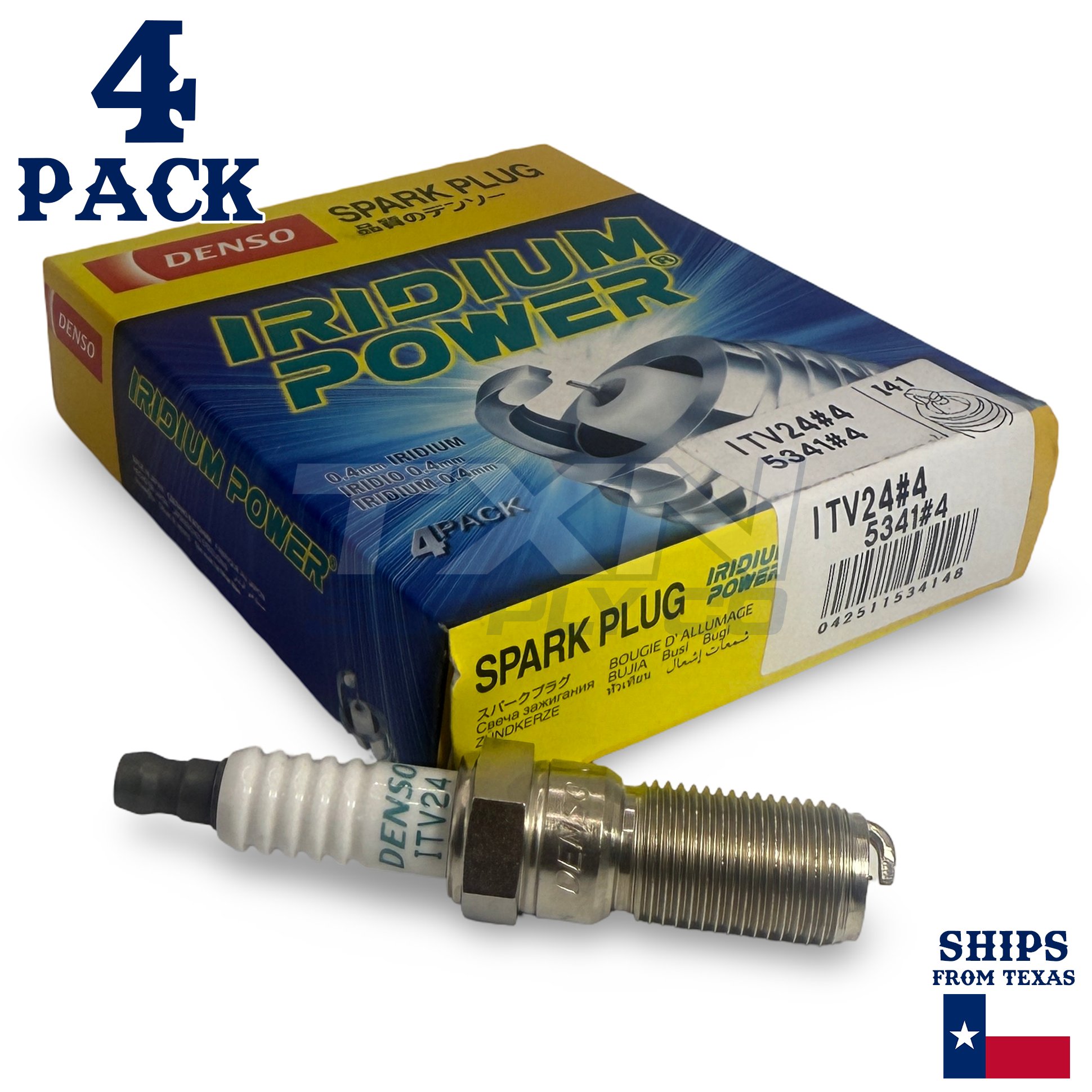 4 Pack Denso 5341 Iridium Power Spark PlugsÂ ITV24