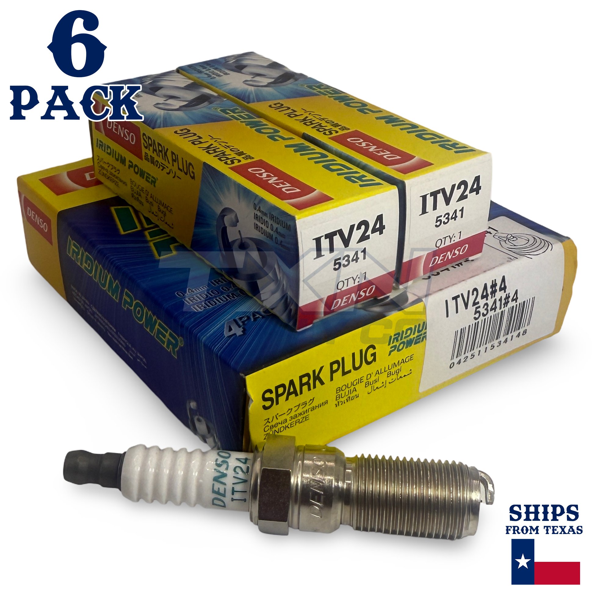 6 Pack Denso 5341 Iridium Power Spark PlugsÂ ITV24